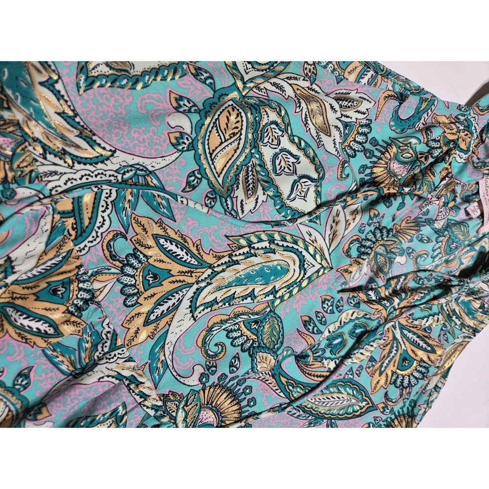 Harlow & Rose Halter Maxi Dress Paisley Print Sundress Cottagecore Romantic Boho - Picture 7 of 8